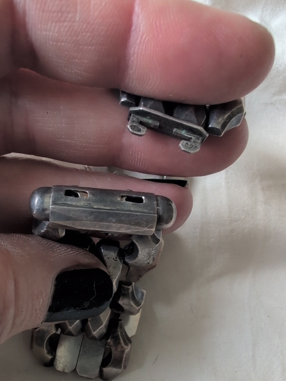Antique Link Bracelet - Stylish Oxidized Silver - Picture 7 of 8